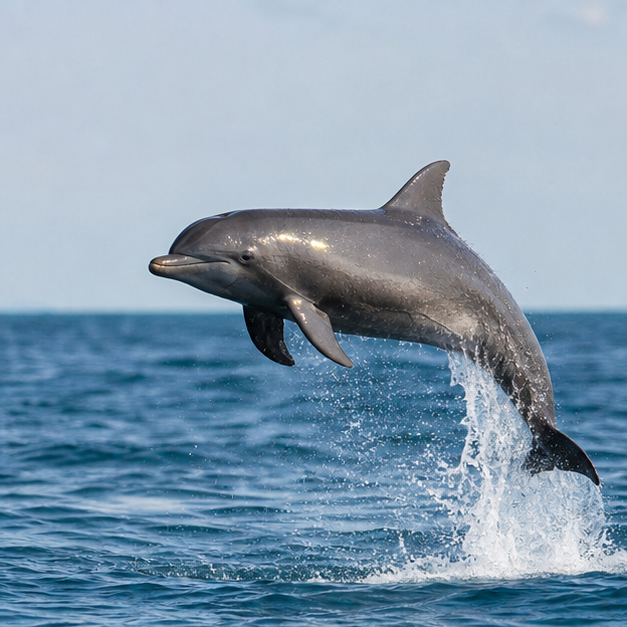 Spinner Dolphins in Deep Sea